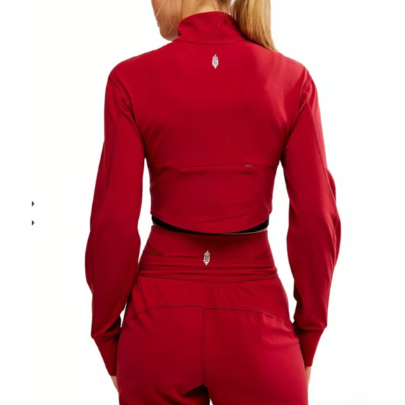 (S) NWOT $108 Free People‎ Never Better Structured Zip-Up Jacket Crimson - Picture 6 of 10
